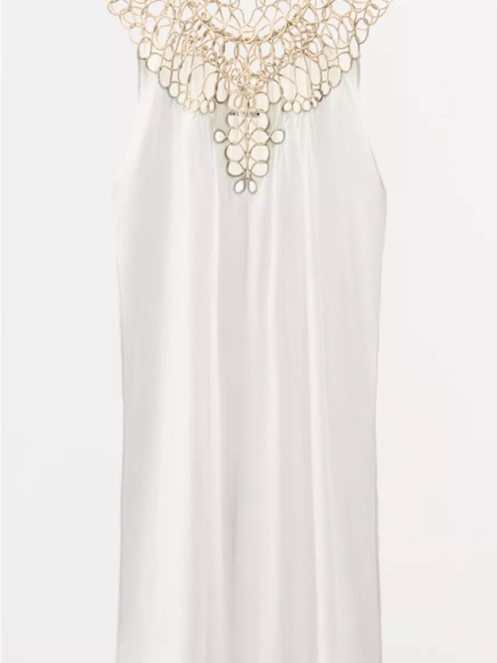 Zara White Dress with Macrame Detail